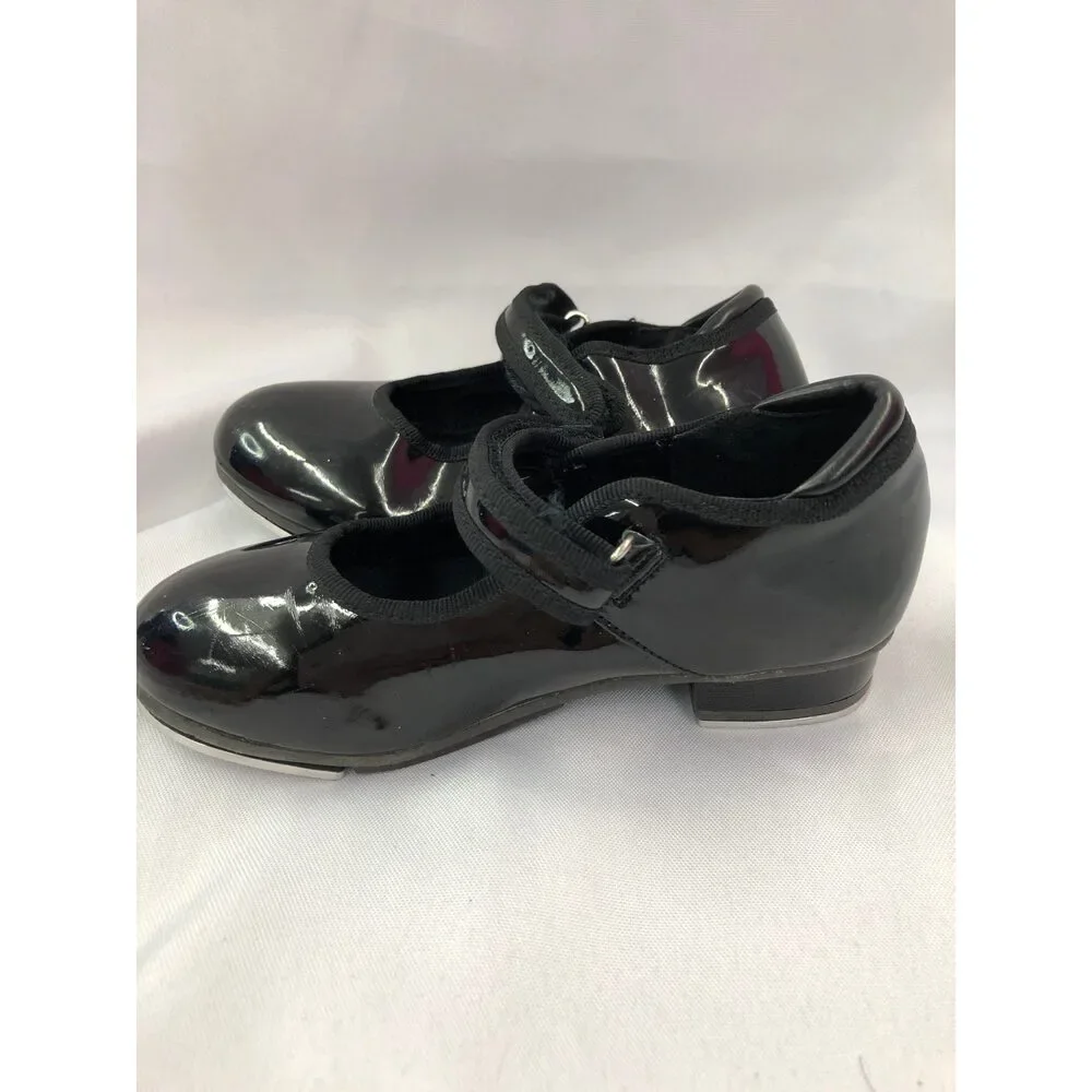 Pre-Owned Dance Dance Tap Shoes Stelle Child 10M Mary Jane easy Strap Black